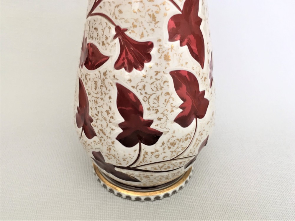 A fabulous Victorian Bohemian overlay vase View II