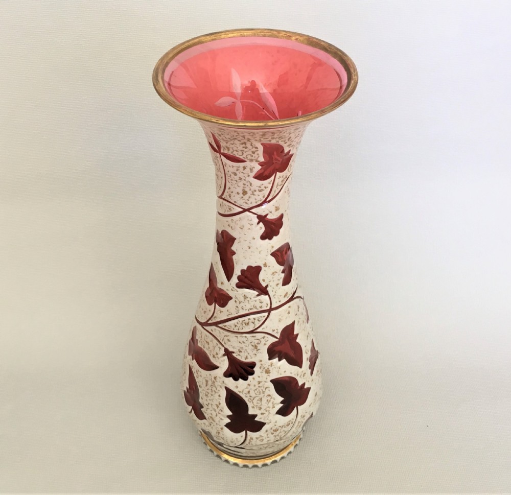 A fabulous Victorian Bohemian overlay vase View IV