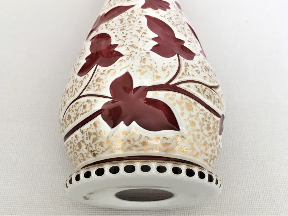 A fabulous Victorian Bohemian overlay vase View VI