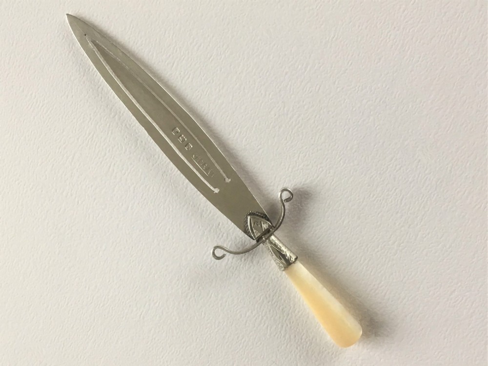 An Edwardian silver 'dagger' bookmark