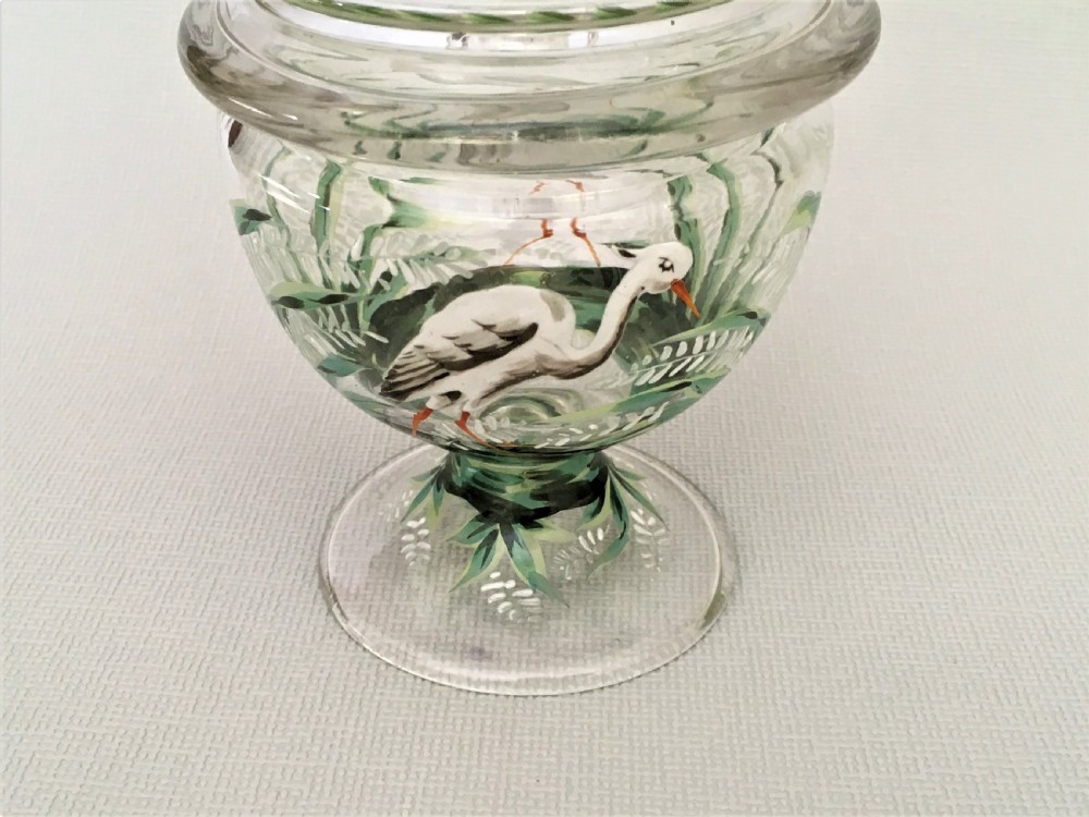 A charming enamel painted lidded sweetmeat jar View II