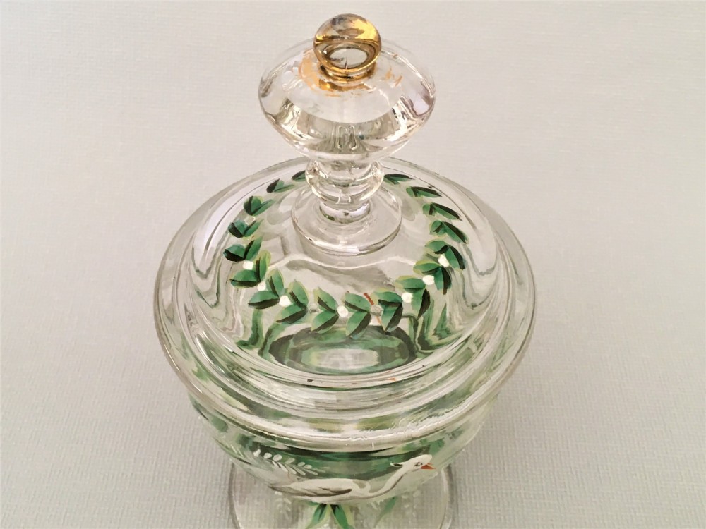 A charming enamel painted lidded sweetmeat jar View III