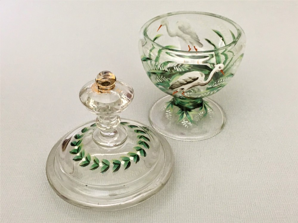 A charming enamel painted lidded sweetmeat jar View IV