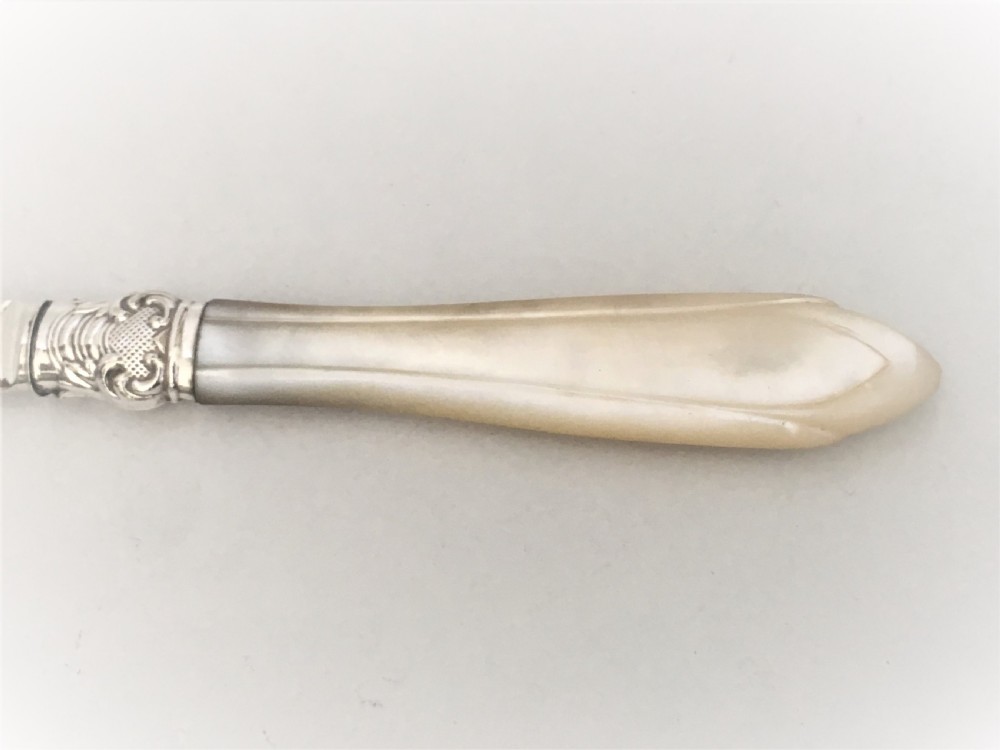 A handsome silver & mother-of-pearl letter opener View II