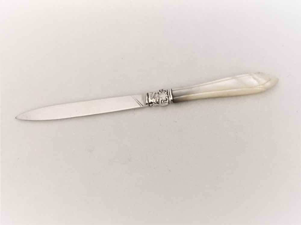 A handsome silver & mother-of-pearl letter opener View IV