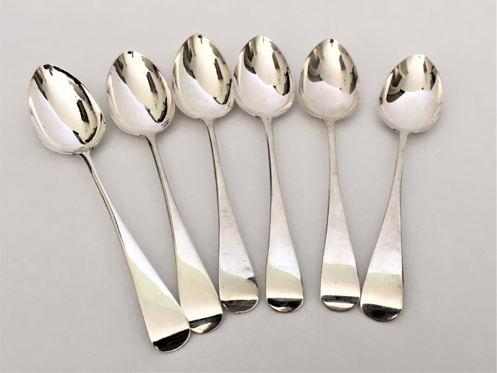 A good set of six Newcastle silver teaspoons