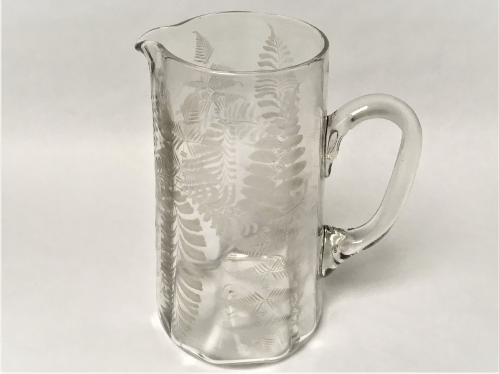 A lovely Victorian fern etched water jug View II