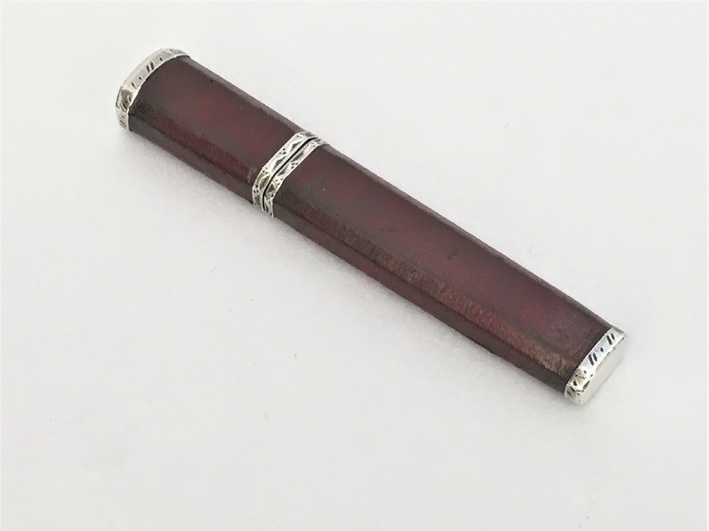 A late 18th Century silver mounted bodkin case