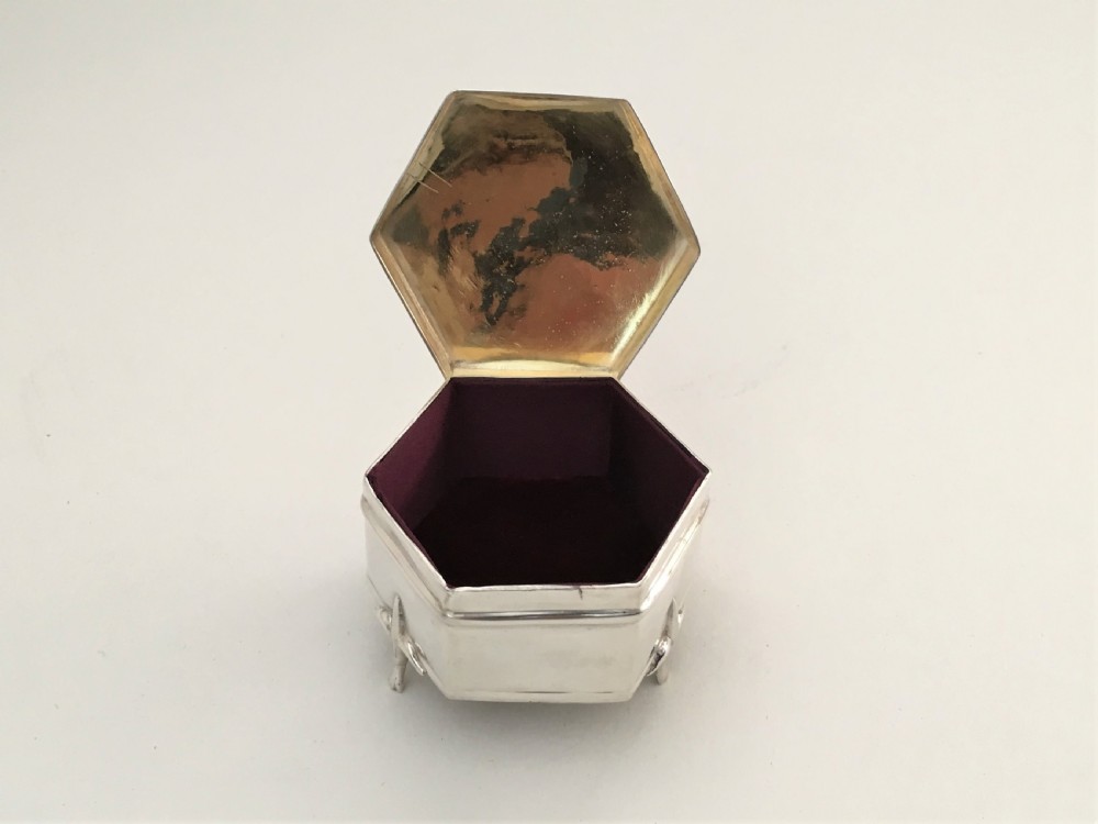 A delightful hexagonal silver trinket box View III