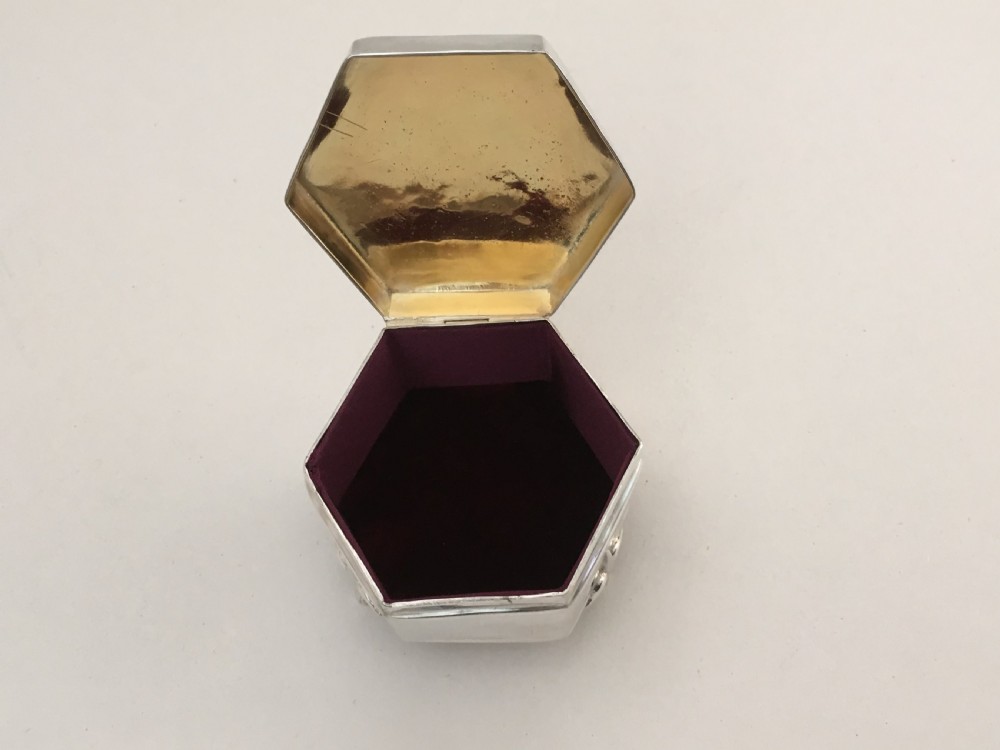 A delightful hexagonal silver trinket box View IV