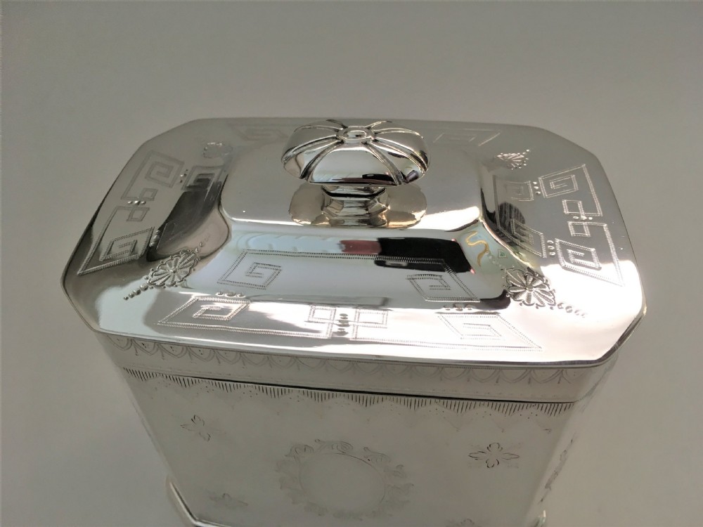 A large & handsome Victorian silver plated tea caddy View IV