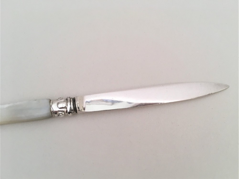 A Georgian silver & mother-of-pearl letter opener View IV