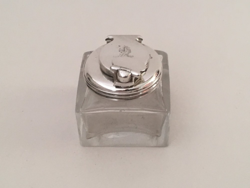 A Georgian silver mounted travelling inkwell View III