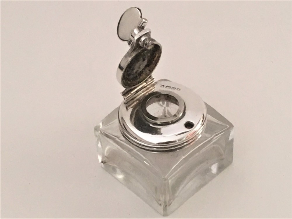 A Georgian silver mounted travelling inkwell View VII