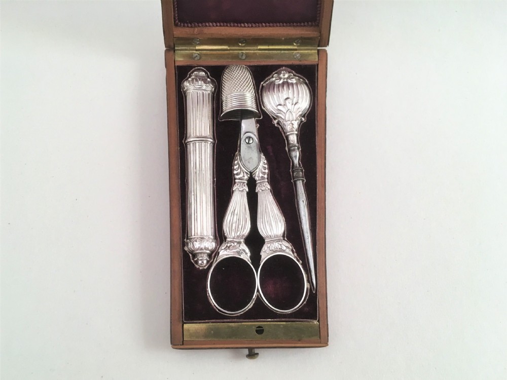 An exquisite French silver sewing necessaire View V