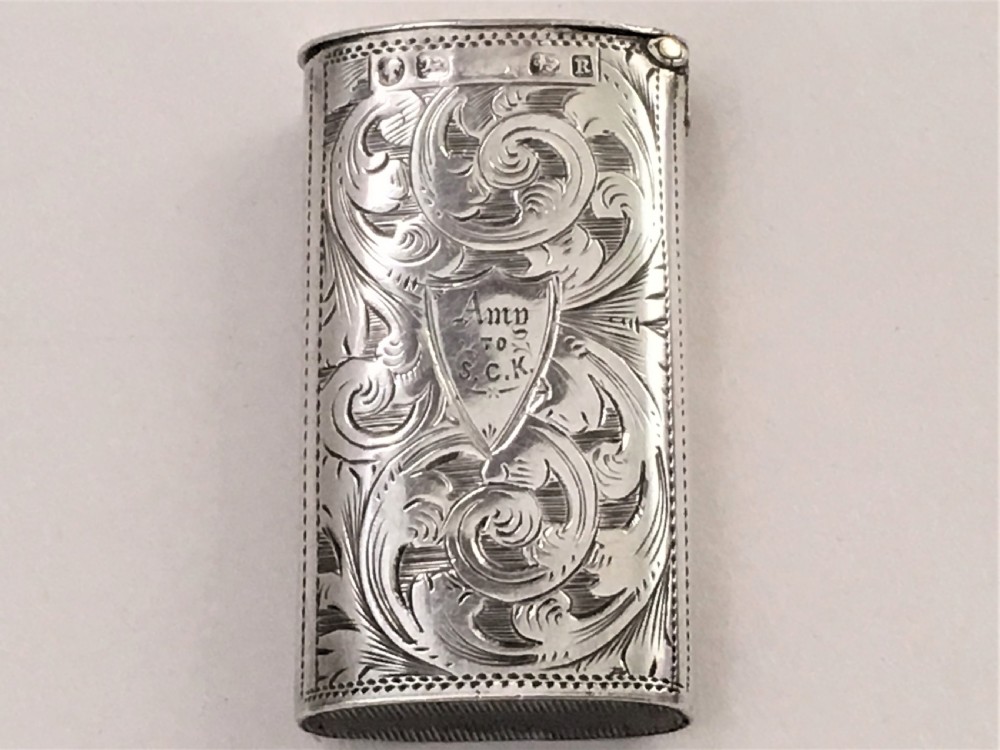 A very unusual mid Victorian silver vesta