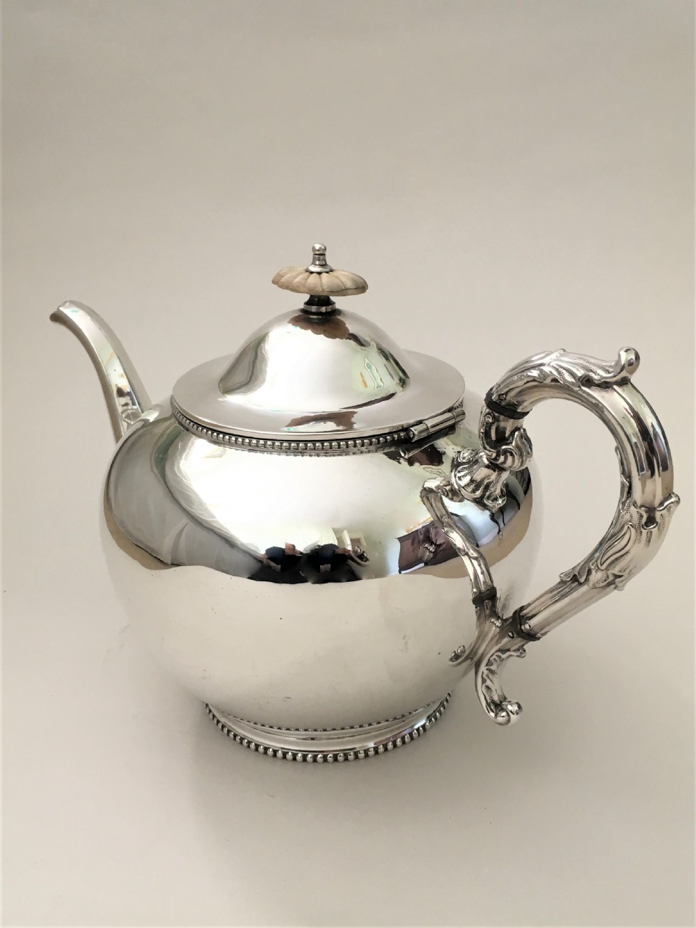 A handsome Victorian silver plated Family teapot View II