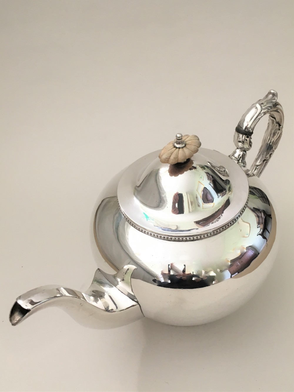 A handsome Victorian silver plated Family teapot View III