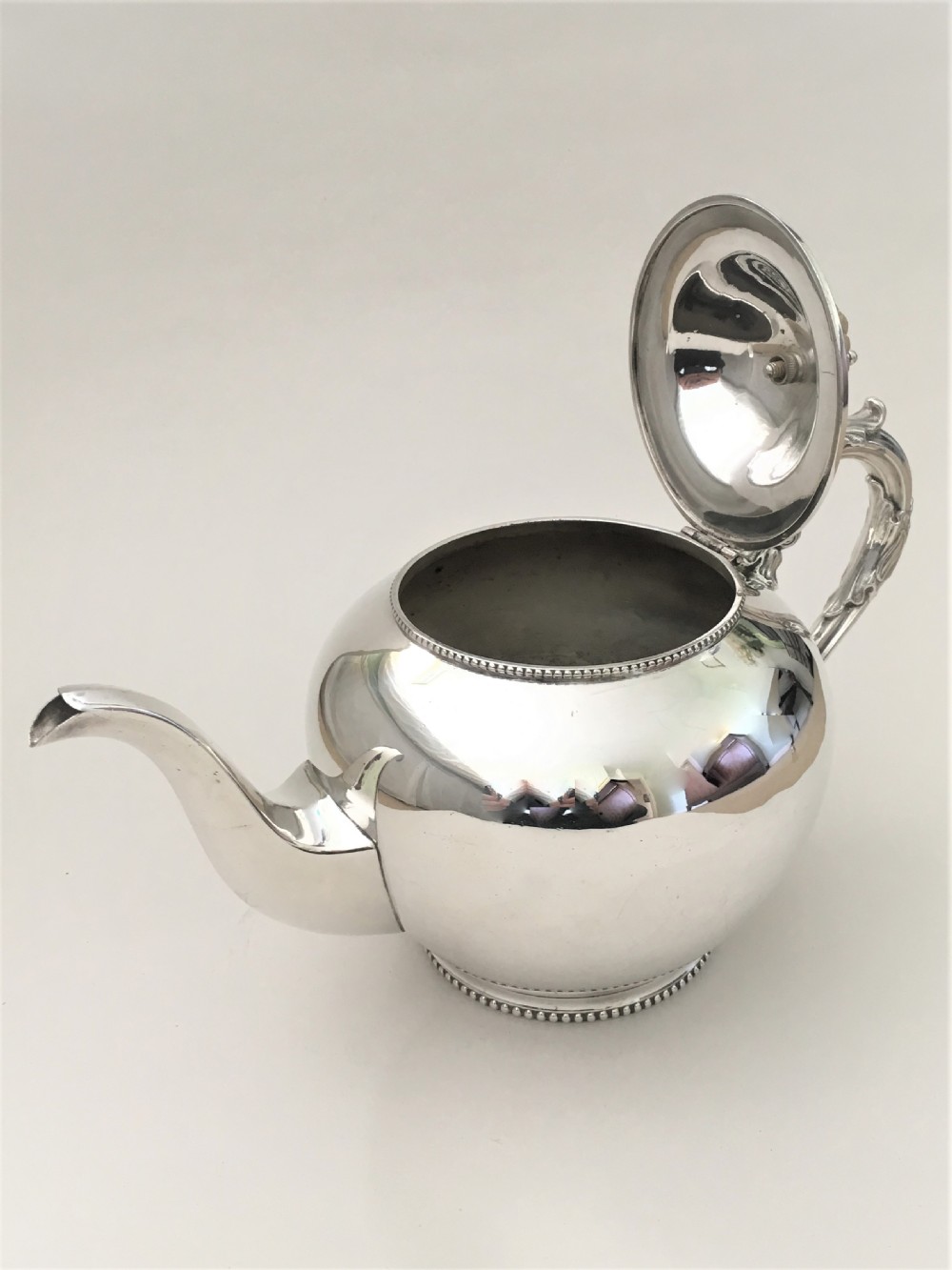 A handsome Victorian silver plated Family teapot View V