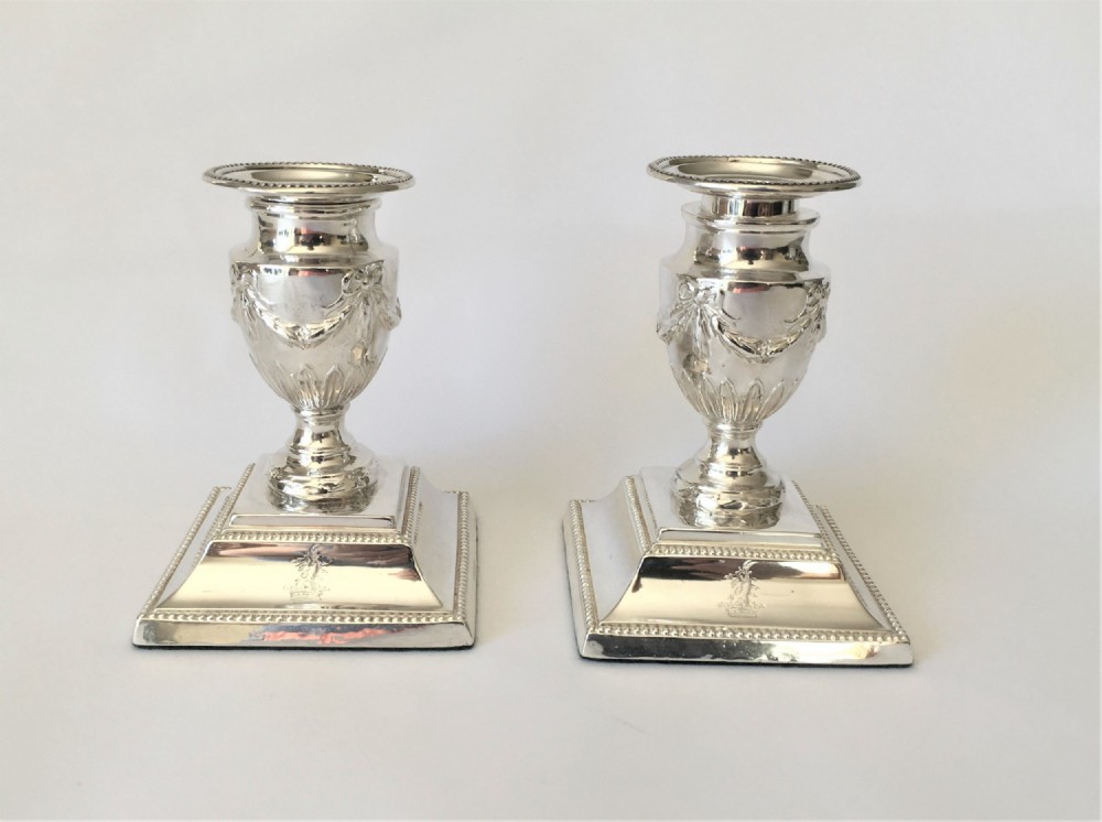 A lovely pair of Victorian silver candlesticks