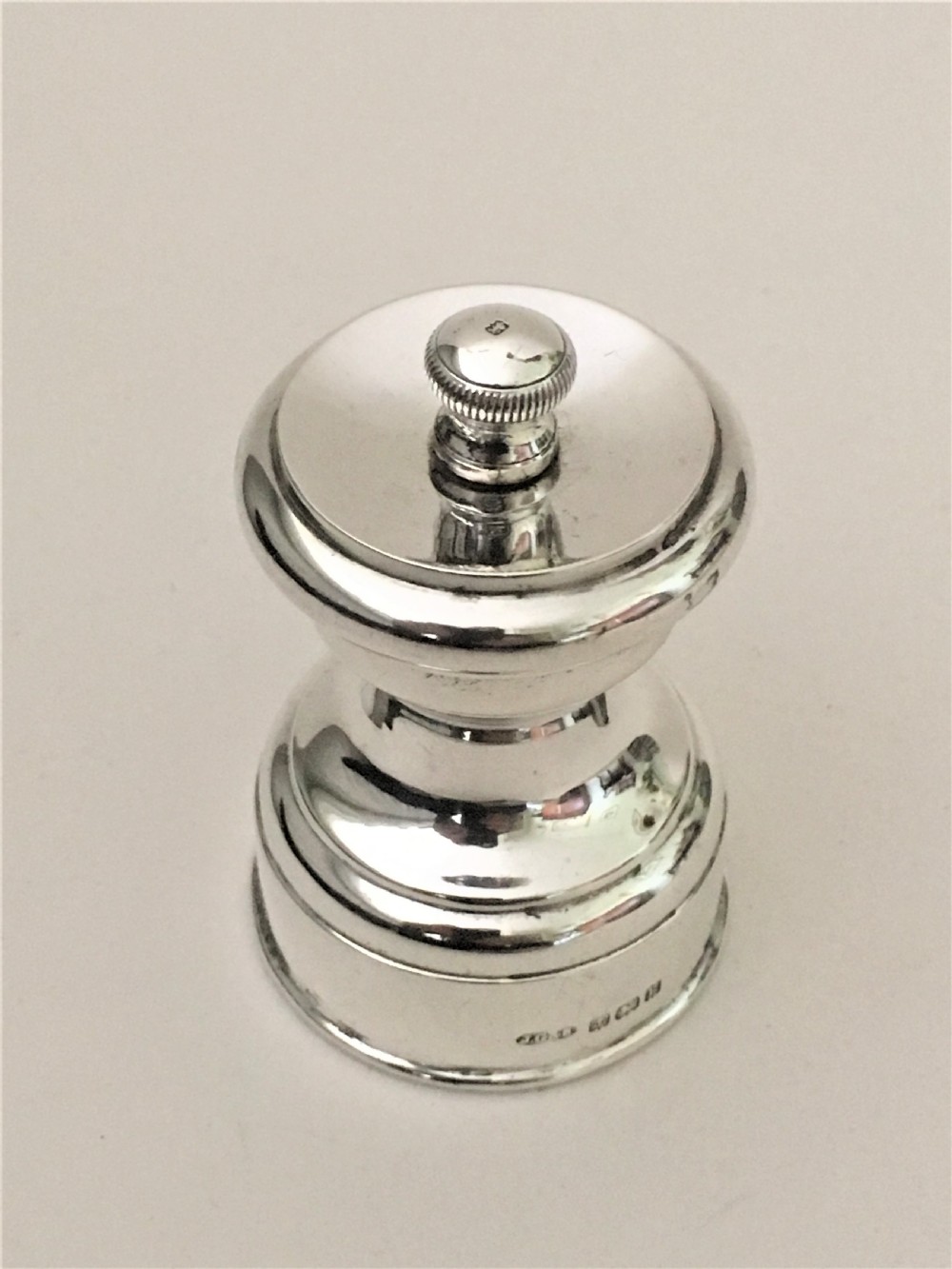 A gorgeous all silver Edwardian pepper grinder View II