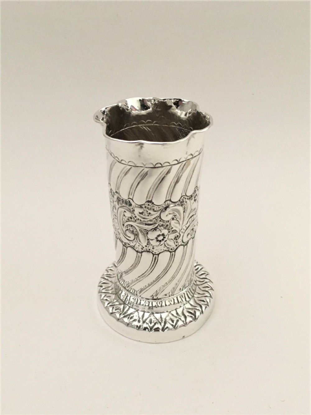 A lovely Victorian silver spill vase