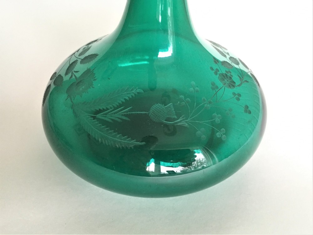 A Georgian Bristol Green decanter with silver stopper View IV