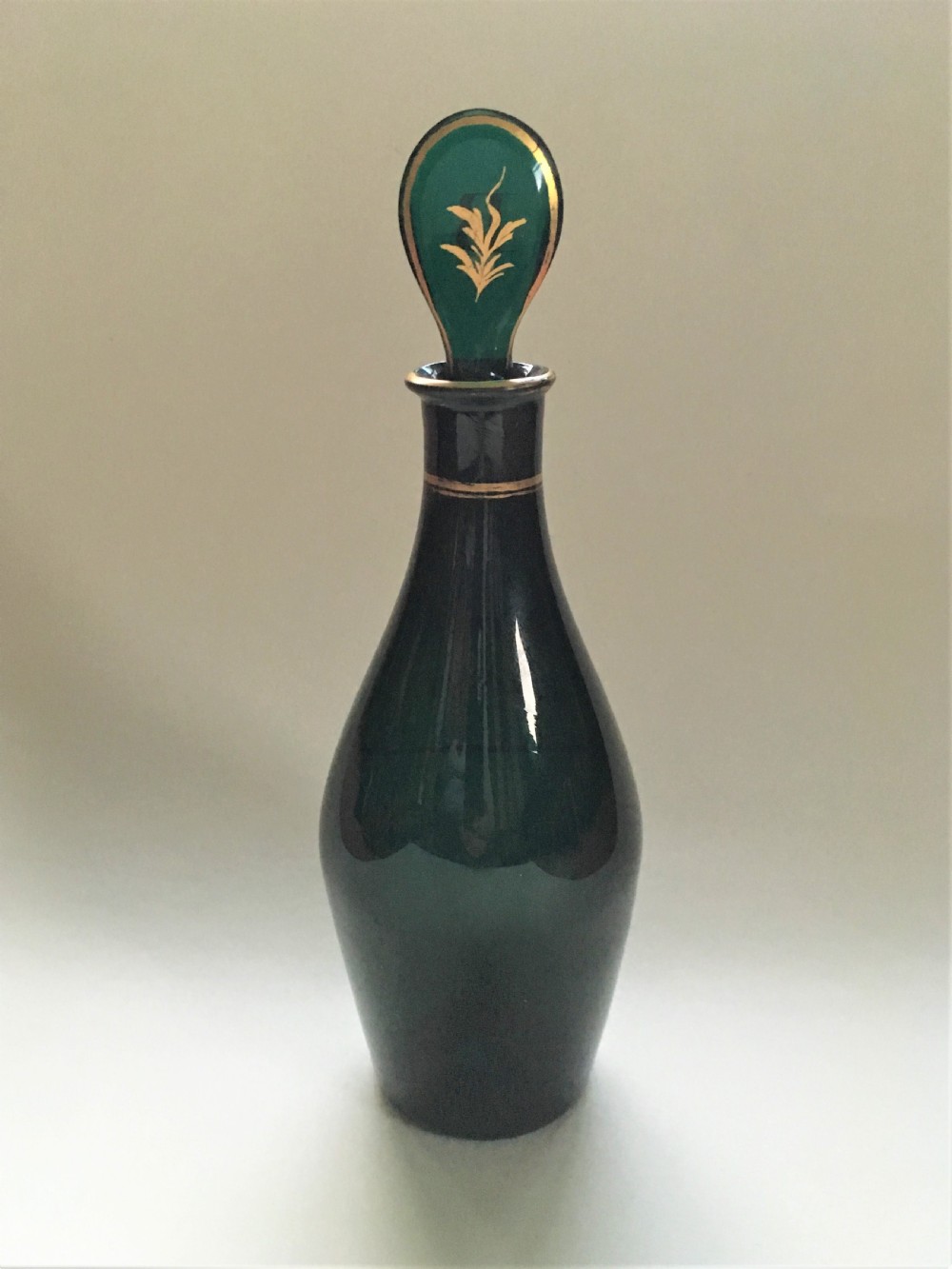 A rare Georgian Bristol Green Brandy decanter View III
