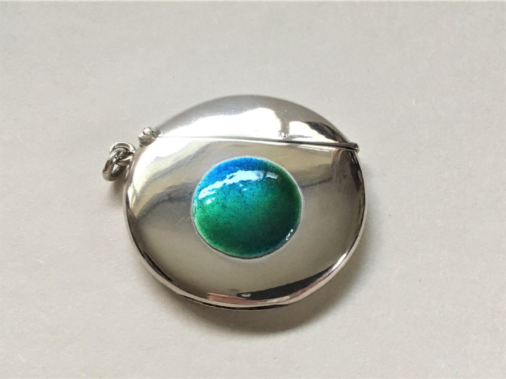 A superb silver & enamel round vesta View III