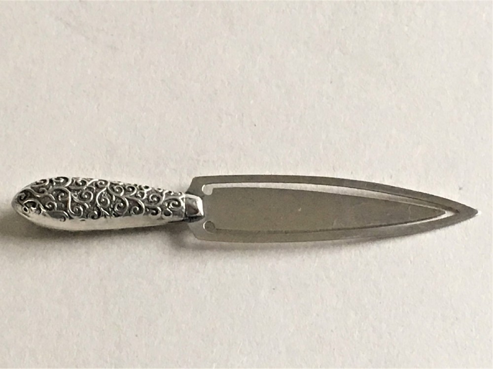 A Victorian silver novelty dagger bookmark View II