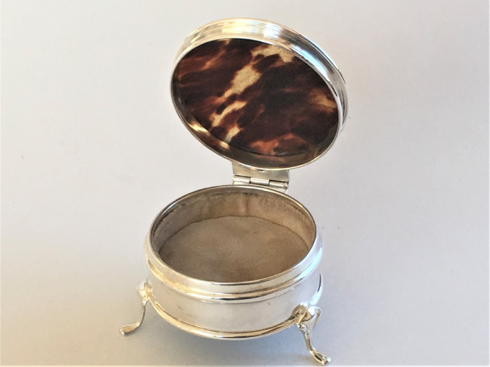 A charming small silver & tortoiseshell trinket box View IV