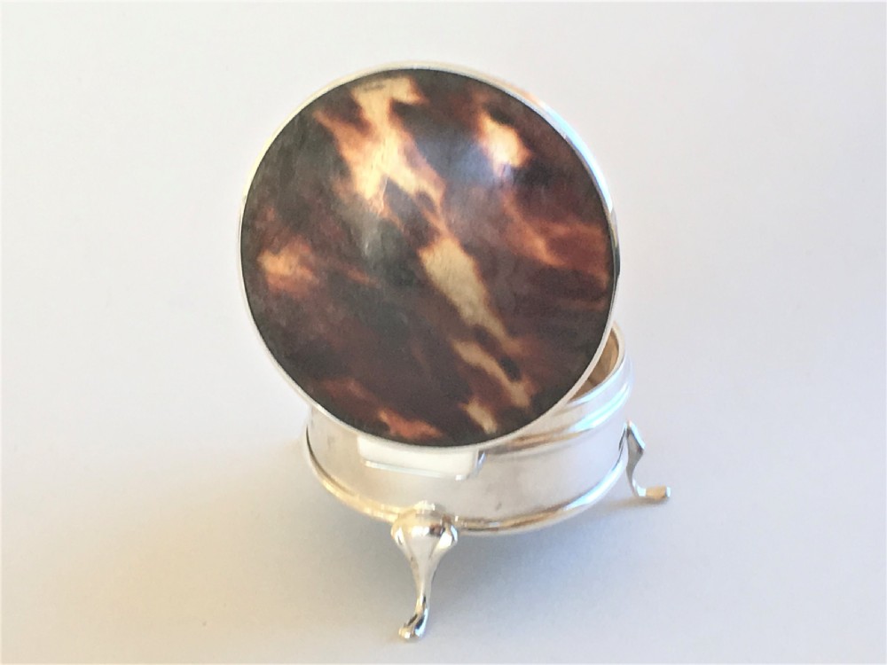 A charming small silver & tortoiseshell trinket box View VI