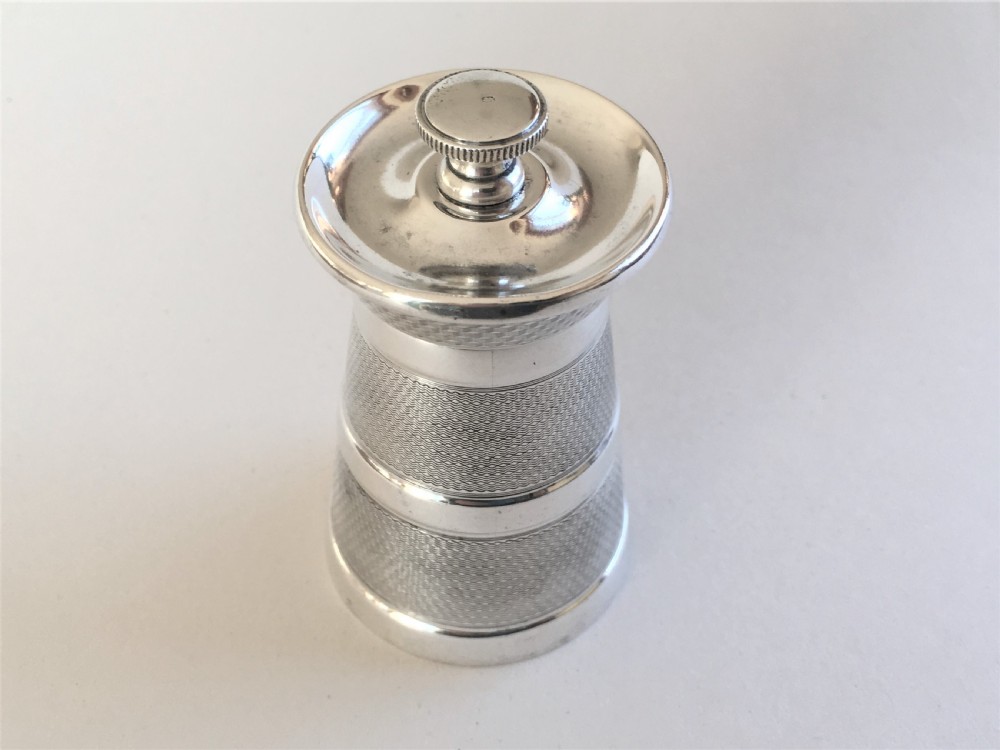 A handsome Art Deco silver pepper grinder View III