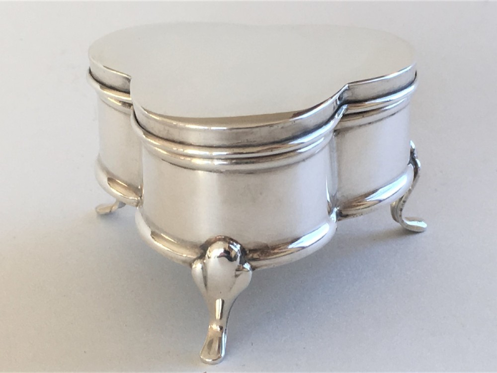 A delightful trefoil silver trinket box View III
