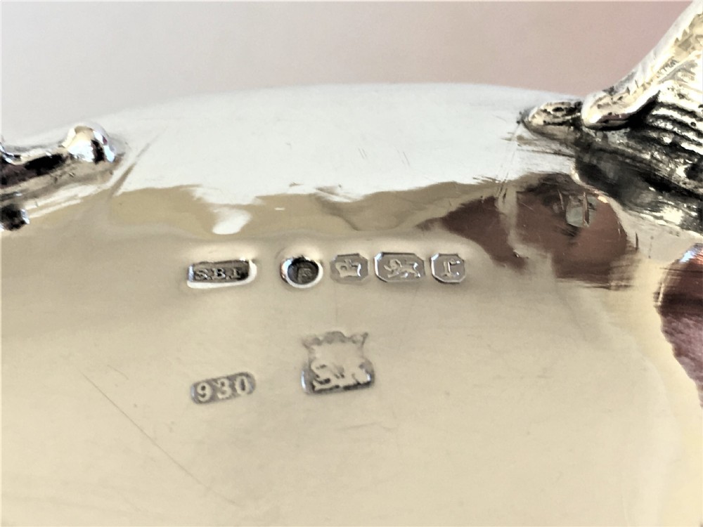 A superb Victorian small silver & cranberry dish View V