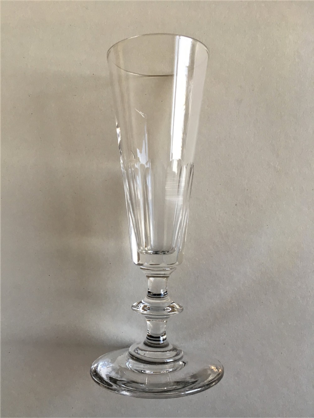 A harlequin set of 6 Victorian champagne flutes View V