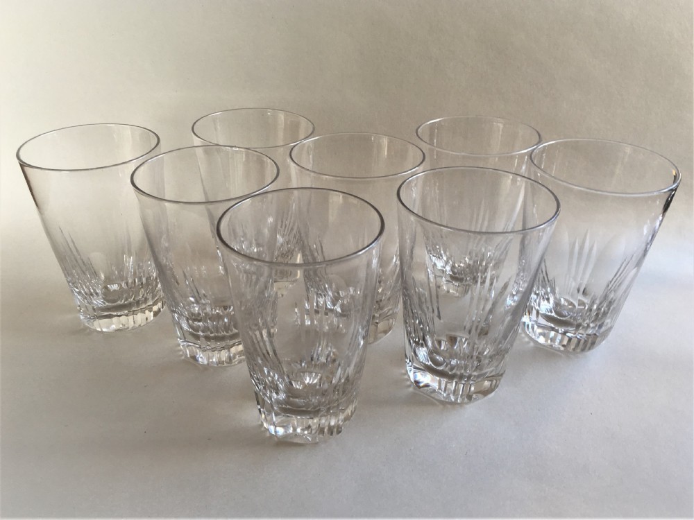 A handsome set of 8 Victorian cut water glasses