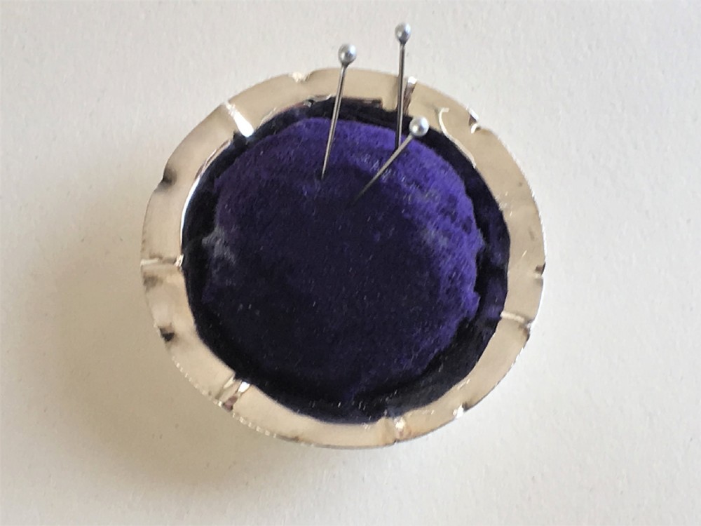 An unusual novelty Chester silver 'pie' pin cushion View IV