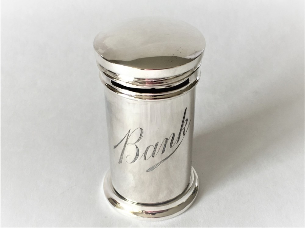 A rare Edwardian silver novelty money box