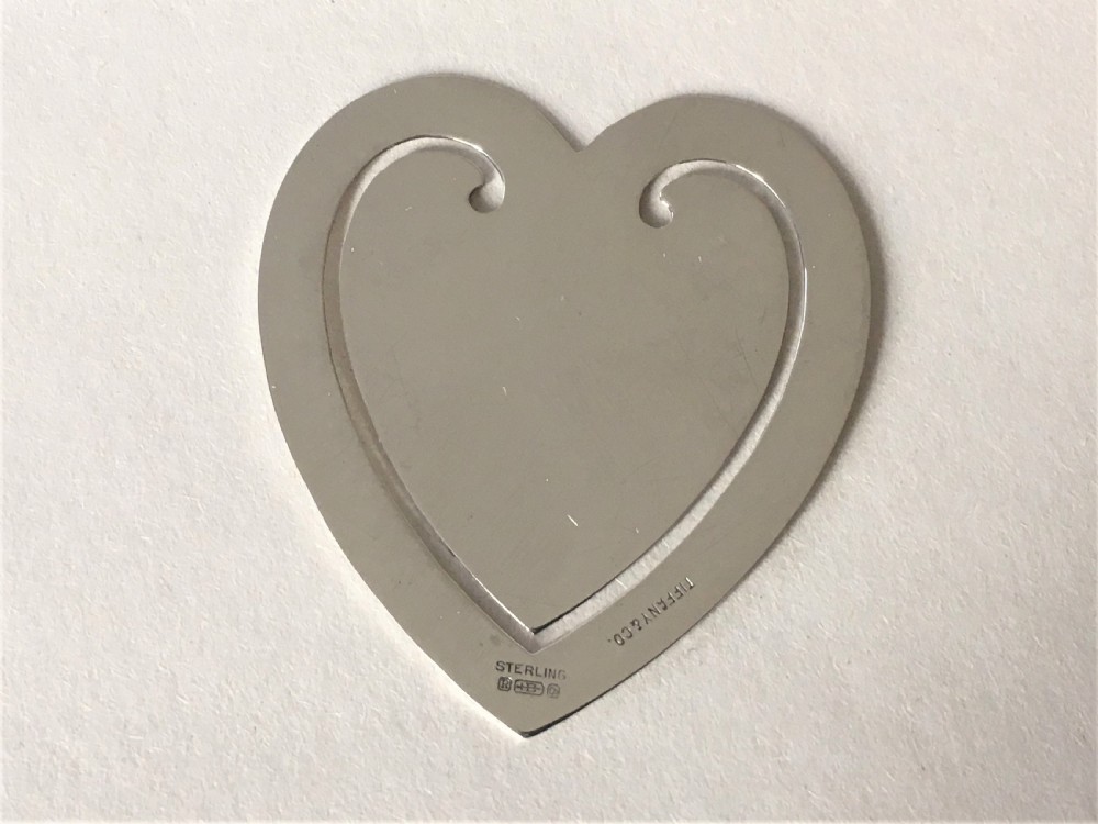 A lovely Tiffany & Co silver heart bookmark