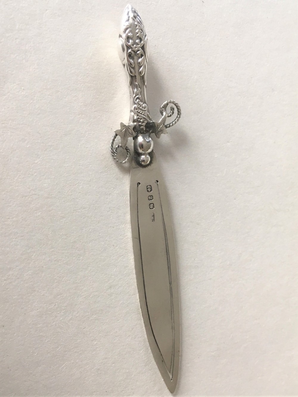 A Victorian silver novelty dagger bookmark