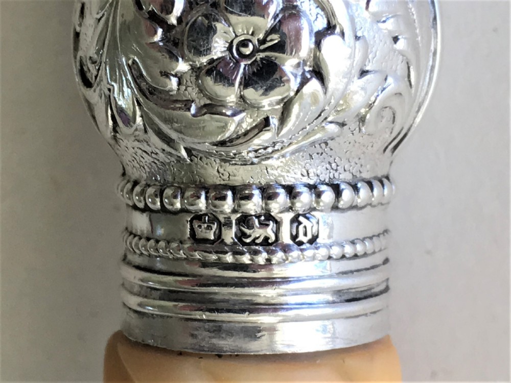 An imposing Victorian silver mounted serving fork View V