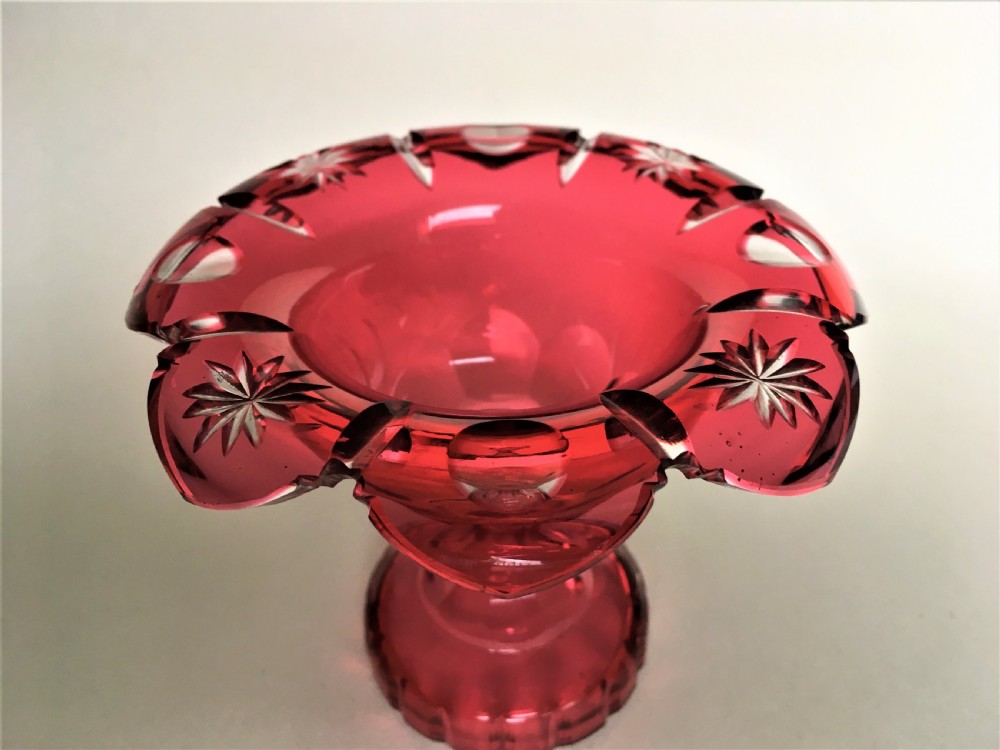 A Victorian cranberry Bohemian condiment dish View IV