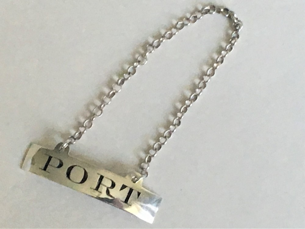 A handsome Georgian silver Port label