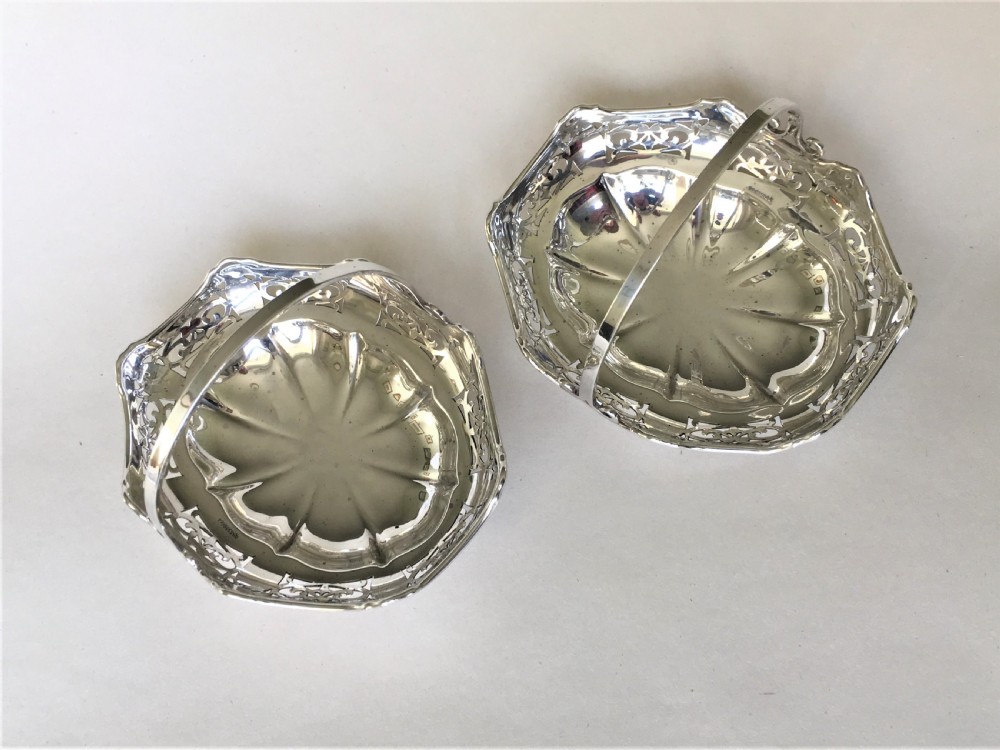 A charming pair of silver bonbon baskets View II