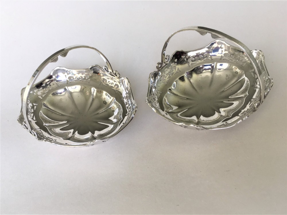 A charming pair of silver bonbon baskets View III