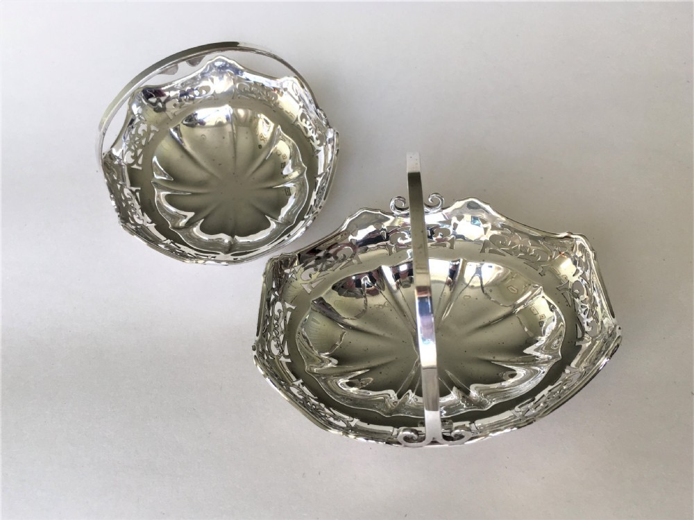 A charming pair of silver bonbon baskets View VII
