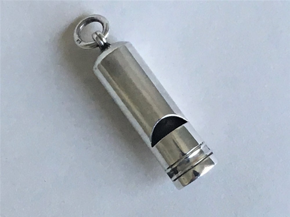 A large Edwardian silver dog whistle View V