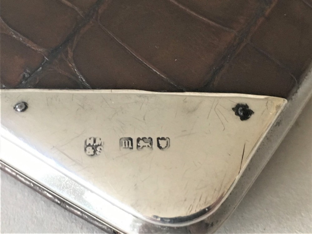 A superb Edwardian silver & crocodile wallet View III