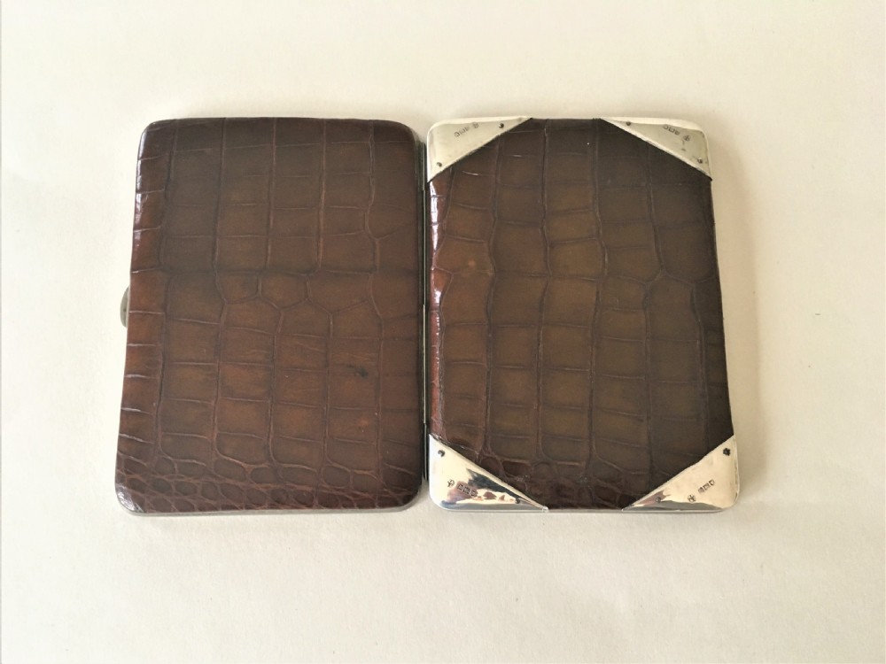 A superb Edwardian silver & crocodile wallet View VII